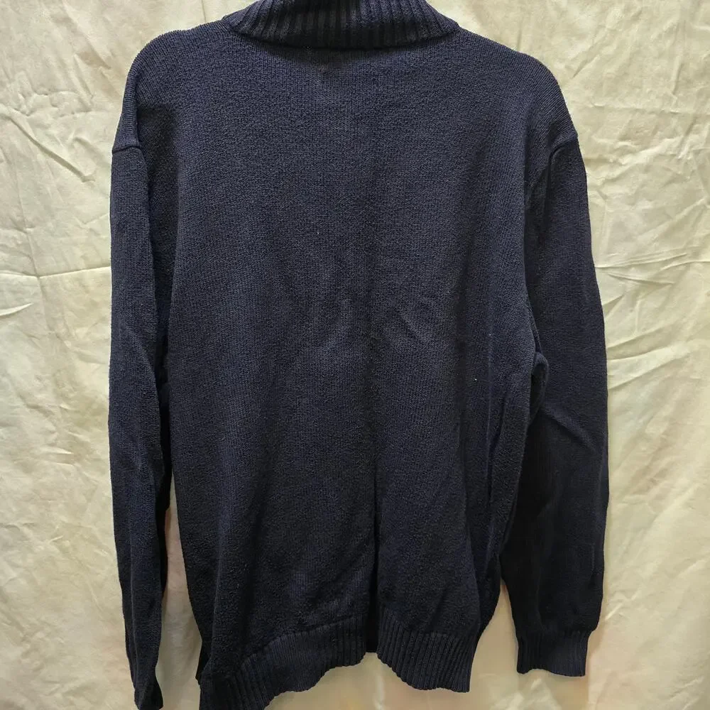 Polo Ralph Lauren 1/4 zip knit sweater 100%‎ cotton men's XL long sleeve ribbed